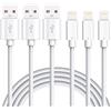 Marchpower Cavo iPhone Certificato MFi 3Pezzi 1M, Cavo Lightning USB Filo Caricatore iPhone Ricarica Rapida compatibile con iPhone 14/13/12/12 ProMax/12Mini/SE/11/11Pro/X/XS/XR/8/8Plus/7/6/5/iPod