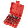 CPROSP 10pcs Chiavi a Bussola E-Torx a Stella on Scatola Portaoggetti Rosso, Bussole 1/2, 1/4, 3/8, E4-24