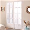 ED ENJOY HOME Enjoy Home, Coppia di vetri con finitura diritta, poliestere, 90 x 220 cm, bianco, collezione sabbiata, pronta da applicare, lavabile a 30°, per tutte le stanze, biancheria per la casa, tende