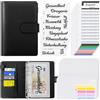 KONVINIT Budget Binder A6,Raccoglitore di Bilancio con 8 Buste a Cerniera,12 Fogli di Bilancio,Raccoglitore a8 anelli,Raccoglitori ad anelli per il risparmio di denaro,viola