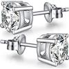 Miaofu Orecchini Diamanti Uomo Zirconi Argento Diamante Orecchino Uomo Zirconi Donna Orecchini Argento 18K Oro Placcata Donna 8mm