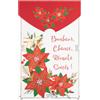 DRAEGER Paris | Biglietto di auguri di felicità, fortuna, successo!| Stelle poinsetia di Natale | Vigilia | Finiture oro a caldo | 10,5 x 17 cm | Made in England | Busta inclusa | Carta FSC®