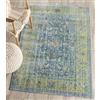 SAFAVIEH Tappeto Boho per Soggiorno, Sala da pranzo, Camera da letto - Valencia Collection, A Pelo Corto, Blu e Multi, 152 X 244 cm