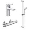 Ideal Standard - Ceraflex, Set miscelatori bagno, Kit rubinetti monocomando per lavabo con bocca alta e per vasca o doccia, Cromato
