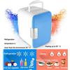 TOYOCC Mini frigorifero da 4 litri/auto portatile/piccolo frigorifero domestico, scaldavivande elettrico da viaggio, congelatore a doppio uso caldo e freddo, blu/rosa 12V/220V