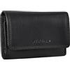STILORD 'Clay' Mini Portafoglio Pelle Portachiavi Piccolo con RFID Blocker Anelli per Chiavi Portamonete Uomo Donna Vintage in Vera Pelle, Colore:nero