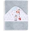 Interbaby Asciugamano con cappuccio per neonato JUNGLA in grigio - 560 g