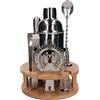 Whiskey Rocks Set da bartending da 10 litri con base rotonda shaker argento Cobbler