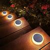 Lacasa Luci Solari Giardino, 4 Pezzi 30LM LED Lampada Solare da Esterno IP68 Impermeabile Luci per Sentieri Auto On/Off Luce Solare per Ponte Passo Vialetto Scale, Bianco Caldo 2700K Rotondi