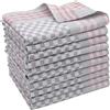 ZOLLNER 10 strofinacci - cotone in 50x100 cm - canovacci durevoli e resistenti - lavabili a 95°C - grigio a quadretti - qualità gastronomica - certificato OEKO TEX (R)