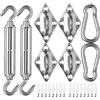 ZFYQ Kit di Fissaggio per Tenda, 40 Pezzi Kit di Accessori per Fissaggio a Vela Parasole in Acciaio Inox Resistente, per Tenda a Vela Rettangolare e Triangolare, Ombra Giardino, M8