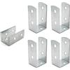 DOJA Barcelona | Supporto a U per Pali | 4 Pz | Supporto per Palo a U | 61x45x100mm | Spessore 2mm | Zinco Galvanizzato | Base di Supporto Palo U Legno | Ancoraggio di Supporto per Pali a U