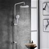 Uvish - Kit doccia in acciaio inox da 22,9 cm con tubo da 180 cm, soffione doccia a pioggia, portatile, supporto e deviatore in ottone, 4 modalità di spruzzo