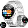 LIGE Orologio Smartwatch Uomo Chiamata e Risposta, 1,39'' HD Fitness Smartwatch con Notifiche Messaggi Contapassi Cardiofrequenzimetro Pressione Sanguigna SpO2, Orologio Sportivo per Android iOS Argento