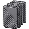 ORICO 4 Pezzi Case HDD 2.5 SATA USB 3.0, Case Hard Disk per HDD e SSD 9.5mm e 7mm, Supporto UASP, TRIM,Nessuno Strumento Richiesto,Nero