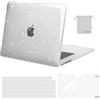 MOSISO Cover Compatibile con MacBook Air 15 Custodia M5 M4 M3 M2 2026 2025-2023 A3448 A3241 A3114 A2941,Glitter Cover per Macbook Air 15 Pollici M5 M4 M3 M2&Copritastiera&Pellicola&Borsa, Trasparente