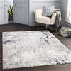 Livabliss Tappeto Trento astratto per soggiorno, 160 x 220 cm, per sala da pranzo, salotto, cucina, camera da letto, moderno, morbido e lussuoso, facile da pulire, a pelo medio, colore: crema, blu e