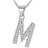 Morella Collana Donna con Ciondolo a Forma di Lettera M in Argento 925 rodiato, Lunghezza 45 cm