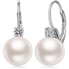 Jiahanzb Orecchini Perle Donna in Argento Sterling 925 Orecchini Perle Pendenti Ipoallergenici Bianco Perla Gioielli Regali da Donna Leverback