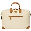 Bric's Holdall Collezione Firenze, Borsa da Viaggio con Tracolla e Spallacci di appoggio per Valigia, Lucchetto TSA integrato, PVC, Dimensione 43x28x19 cm, Cream