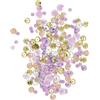 Craftelier - Paillettes Giardino di Viole per Artigianato, Scrapbooking e Decorazioni | Forme di Fiori e Cerchi - Diverse Misure | Colori Lilla, Oro e Trasparente