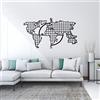 Homemania WMAP-9013 Decorazione da Parete World Map Series Arte Casa Decoro per Soggiorno, Ufficio, Muro, Nero, in Metallo, 110x1,5x63 cm