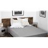 Home Linge Passion Lenzuolo con angoli, 100% cotone, 57 fili/cm², dimensioni 140 x 190 cm, grigio chiaro, 30 cm, trama fitta, morbido, traspirante, lavabile