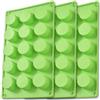 Newk Stampo cilindrico in silicone, 3 confezioni da 15 cavità rotonde per cupcake, sapone fatto a mano, muffin, torte, cheesecake, brownie, copertura di cioccolato, verde