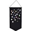 Winmany Espositore da appendere alla parete per spille e gioielli, in tela, smaltato, per esporre spille, orecchini, collane glitterate, organizer per collezione (nero)