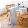 AOKSUNOVA Runner da tavola in chiffon Runner da tavola da matrimonio in mussola blu 70x300 cm lavabile