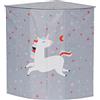 LOVE !T STORE !T LOVE IT STORE IT - Cesto per il Bucato con Coperchio - Design Unicorno Grigio - Tessuto Resistente (35x35x50 cm) - Pieghevole con Rinforzi in Legno