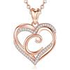 INFUSEU C Collana Iniziale, Doppio Cuore e Ciondolo in Oro Rosa Lettera A-Z Gioielli Cubic Zirconia Regali di Compleanno per Donne Moglie Mamma, Catena da 20 Pollici