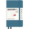 LEUCHTTURM1917 367745 Agenda settimanale e taccuino Pocket (A6) 2024, 12 mesi, Stone Blue, Inglese