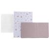 Cambrass -Set 3 pezzi lenzuola minculla-basso, piano di lavoro e federa-100% cotone-verde beige 80x120x1 cm