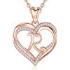 INFUSEU R Collana Iniziale Cuore Oro Rosa Lettera Gioielli Cubic Zirconia per Donne Moglie Mamma Amica Sorella Compleanno Regali Romantici, Catena da 20 Pollici