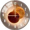 ALEENFOON Orologio da Parete in Vetro Decorato Quarzo Silenzioso Cucina Particolari Moderni 30 cm, Sottile Quarzo da Parete Interno Orologio (Luna)