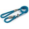 Ancol Viva - Corda riflettente e vera pelle, 150 x 1,2 cm, colore: Blu