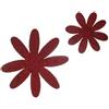 Set da 2 Fiori in Feltro colore Bordeaux