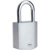 Yale Y128B/50/132/1B - Lucchetto in Ottone Cromato 50 mm, Arco in Acciaio Temprato Ø 8,7 mm, Corpo Robusto, Compatibile con Mezzo Eurocilindro 10/30 mm, Ideale per Cancelli, Garage e Uso Esterno