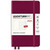 LEUCHTTURM1917 367737 Agenda settimanale e taccuino Pocket (A6) 2024, 12 mesi, Port Red, inglese