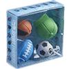 Tinc - Gomme Sportive da Collezione - Set di 4 Modelli Scolpiti (Palloni e Cappellino) - Forniture Scolastiche per Correzione a Matita - Multicolore - Confezione da 4