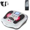 Fishtec Massaggio Elettrico per Piedi EMS - Schermo LCD - 25 Programmi - 99 Intensità regolabili - Rullo Massaggi - Migliora la Circolazione Sanguigna e Dolore Muscolare - 4 Cuscinetti + Telecomando inclusi