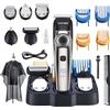 BarberBoss tagliabarba professionale, tagliacapelli da uomo, tagliaorecchie e naso, 39 lunghezze di taglio, accessori per pettine, quadrante di precisione, impermeabile, display a LED, QR-6083