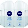 Nivea Pure Invisible Original Deodorante Roll-On Antitraspirante 48h Protezione Pelle Fresca e Libera Non Lascia Residui - 8 Flaconi da 50ml
