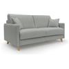 Divani.Store DIVANI STORE - Divano Letto Matrimoniale 200 cm in tessuto impermeabile - EDGAR Materasso 160x197 cm - Artigianale - Grigio Chiaro