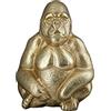 GILDE Statuetta decorativa a forma di animale, gorilla, arte moderna e decorazione in resina, colore: oro, altezza 27 cm