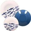 ROSE & TULIPANI MILANO Rose & Tulipani - Set 18 Piatti The Blu Ones