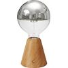 creative cables - Lampada portatile ricaricabile Cabless01 con lampadina globo mezza sfera argento - Con lampadina, Neutro
