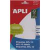 APLI 1657- Etichette permanente colore bianco per scrittura manuale 50x70 mm