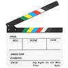 ciciglow Regista Clapperboard, 30x25cm/11.8x9.8in Film Clapperboard Acrilico Clapstick per Fotografia Puntelli Consiglio Direttivo (Lavagna bianca a strisce colorate (PAV1))